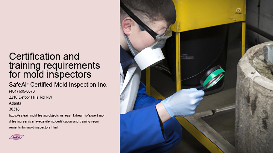 Certification and training requirements for mold inspectors