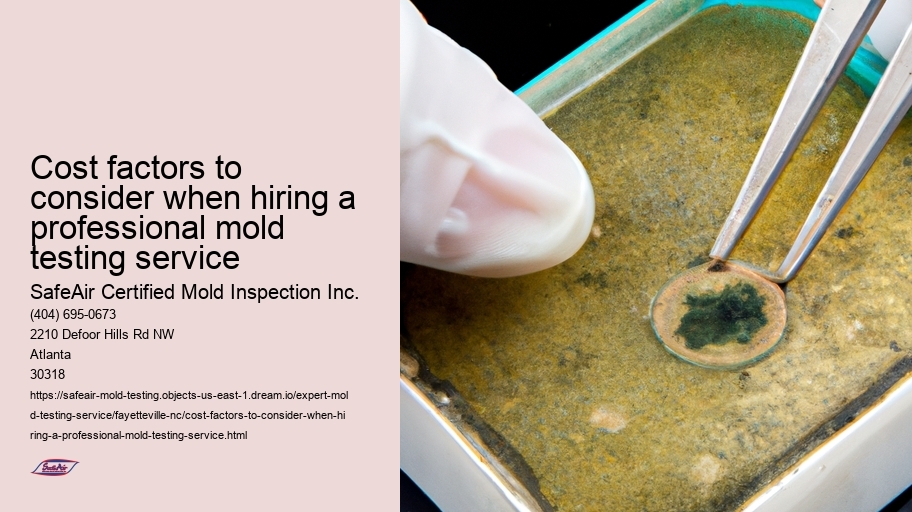 Cost factors to consider when hiring a professional mold testing service