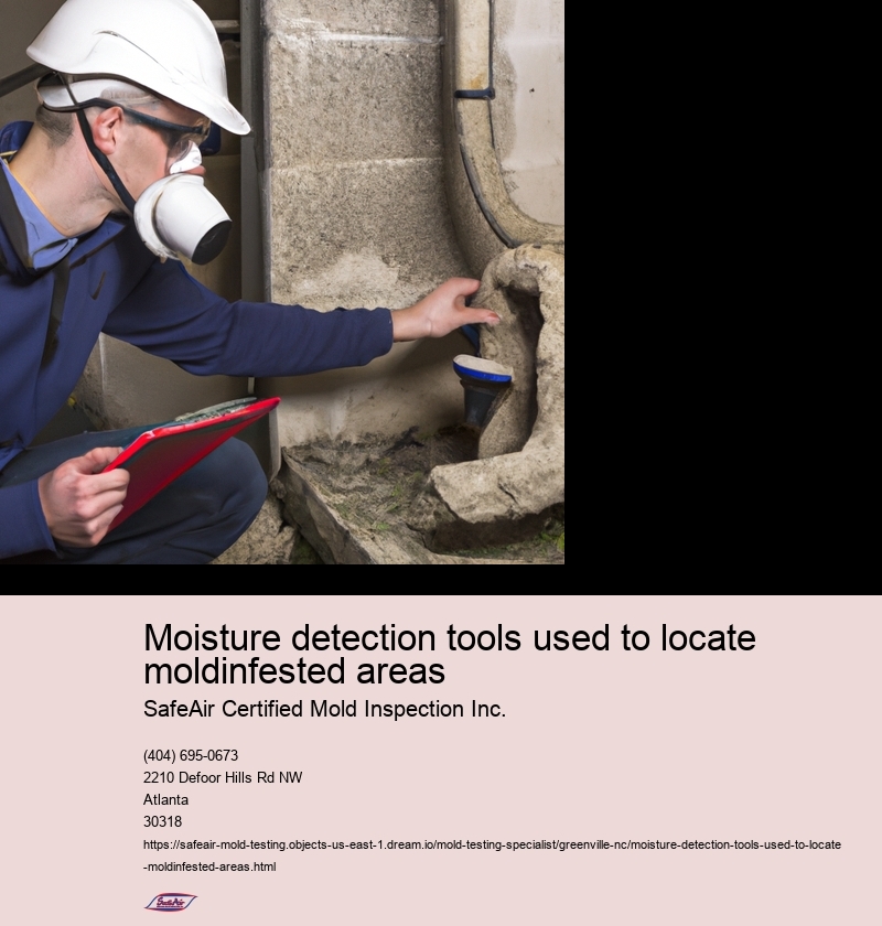 Moisture detection tools used to locate moldinfested areas
